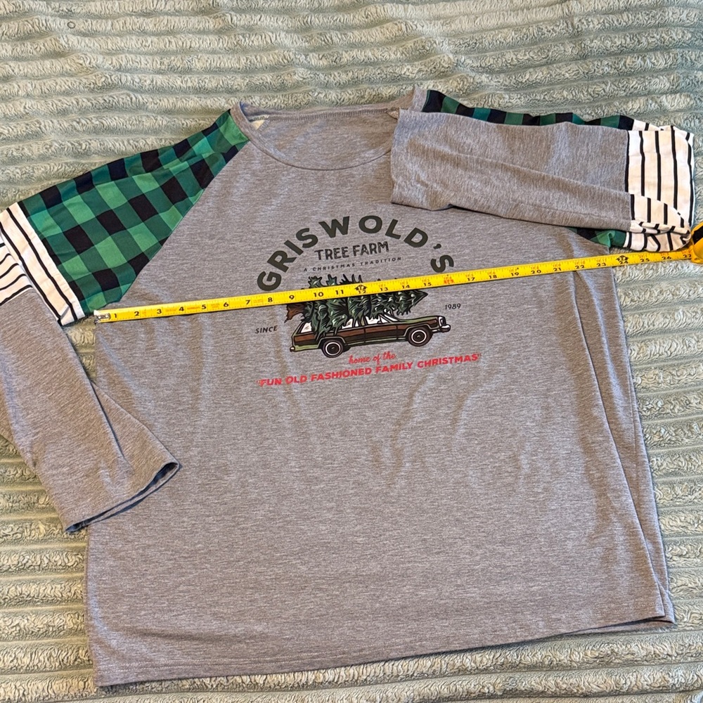 Adult Griswold Shirt Long Sleeve Size XXL Christmas Vacation Gray Green - Picture 3 of 7